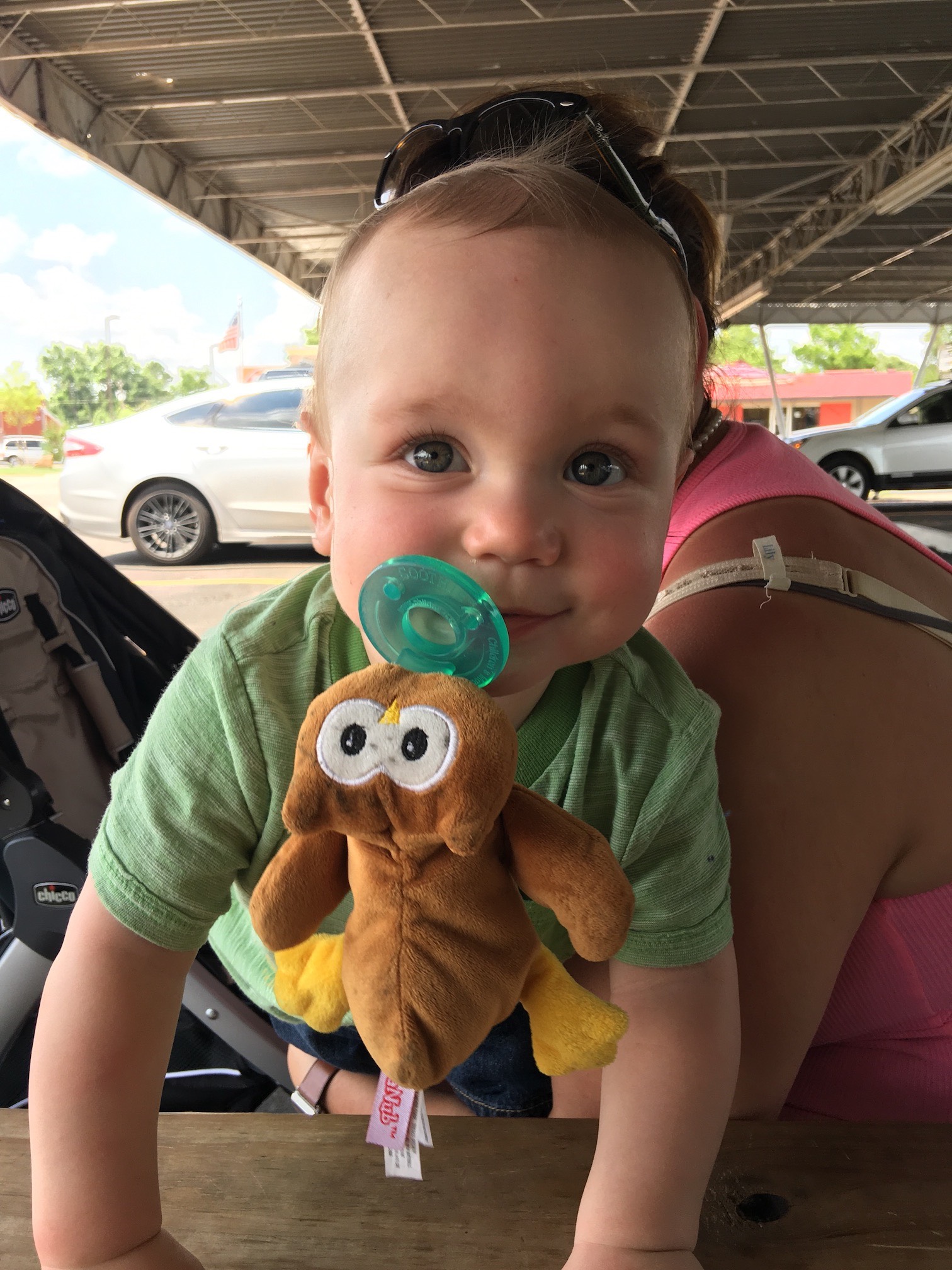 Ollie's first trip to Sooner Dairy Lunch (the best burger in Norman).